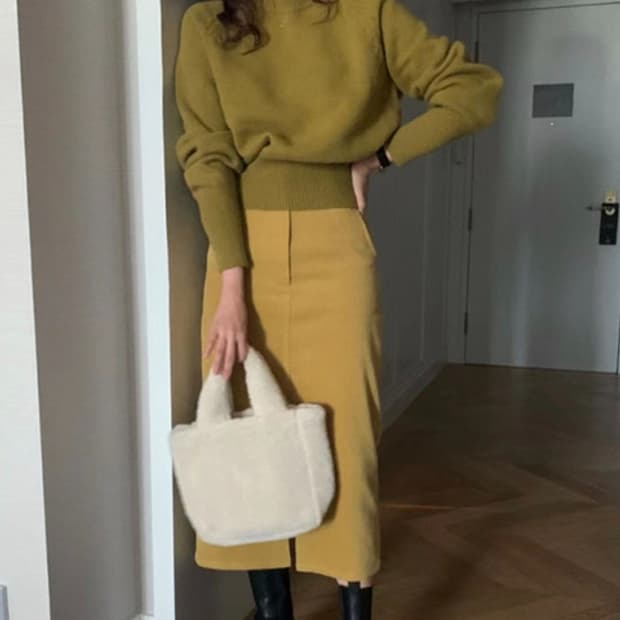 나그랑 라운드 니트(올리브)