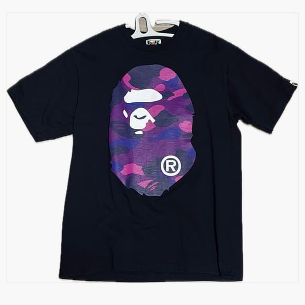 베이프 보라 퍼플 카모 빅헤드 반팔 티셔츠 