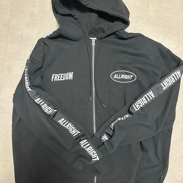 올라잇 레터링 후드집업 2xl