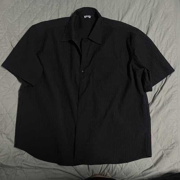 에잇세컨즈 반팔셔츠 블랙 XXL 와이셔츠 블랙 검정 데일리