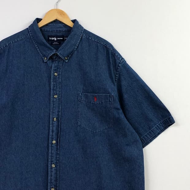 Xxl 폴로 데님 빅셔츠