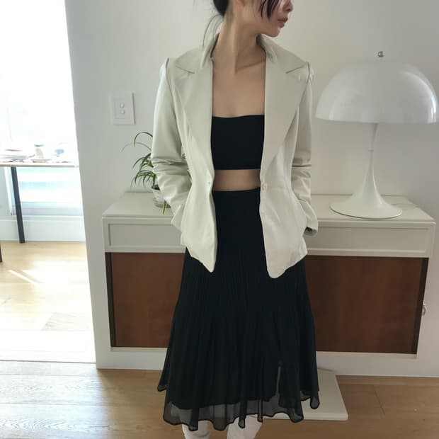 vintage ivory leather jacket