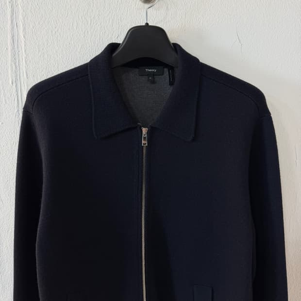 띠어리 카라 니트 집업 가디건 