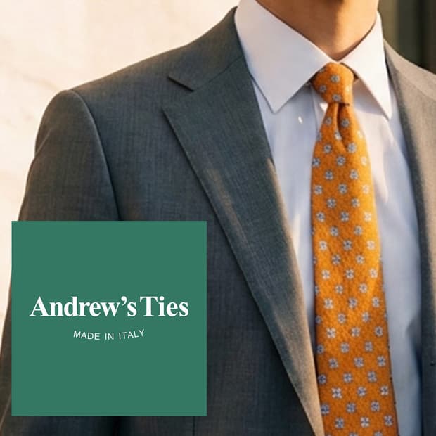 앤드류스타이 실크 오렌지 나비 패턴 넥타이 9.2cm A등급 K2387
