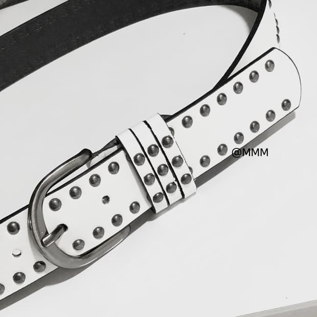 [Unisex] Doudle stud leather belt