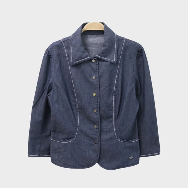 꾸레쥬 린넨혼방 데님 자켓 66195