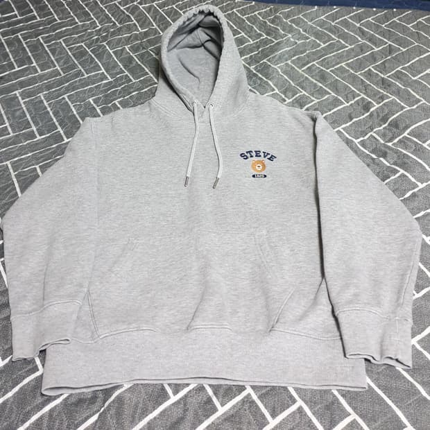 후아유 20주년 스티브 자수 후드티 그레이 (S)