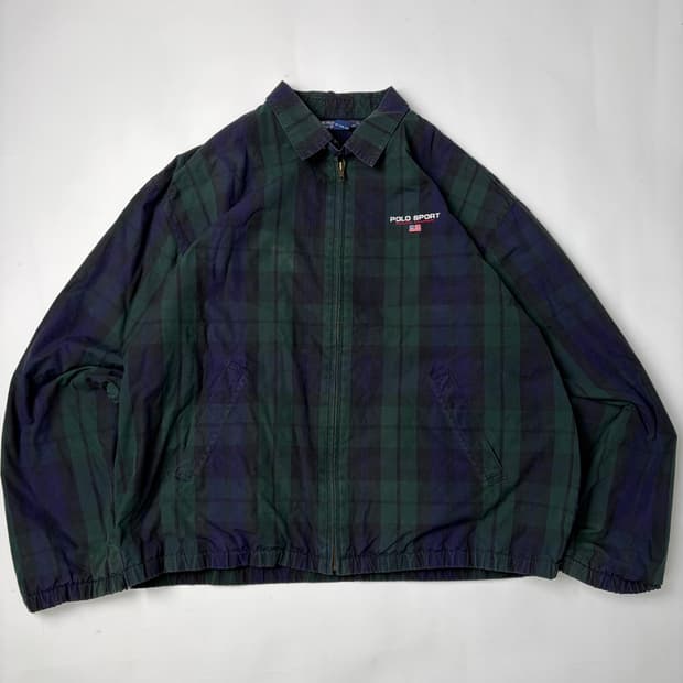 90s Polo Sport Plaid Jacket (green/blue)
