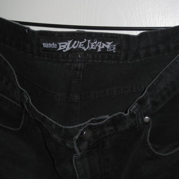 스웨이드 suade사에 블랙 데님 팬츠 라지 사이즈