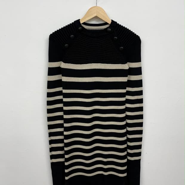 [36] 이자벨마랑 하에자 스트라이프 울 니트 스웨터 미니 드레스