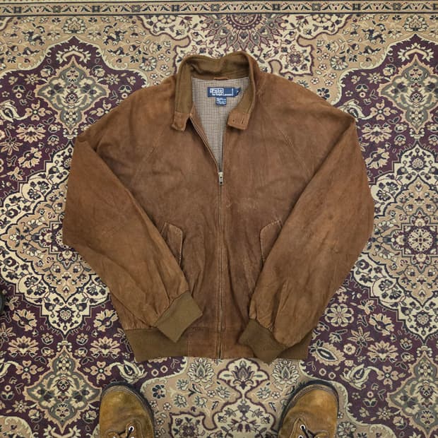 폴로 스웨이드 해링턴 g9 바라쿠타 자켓 