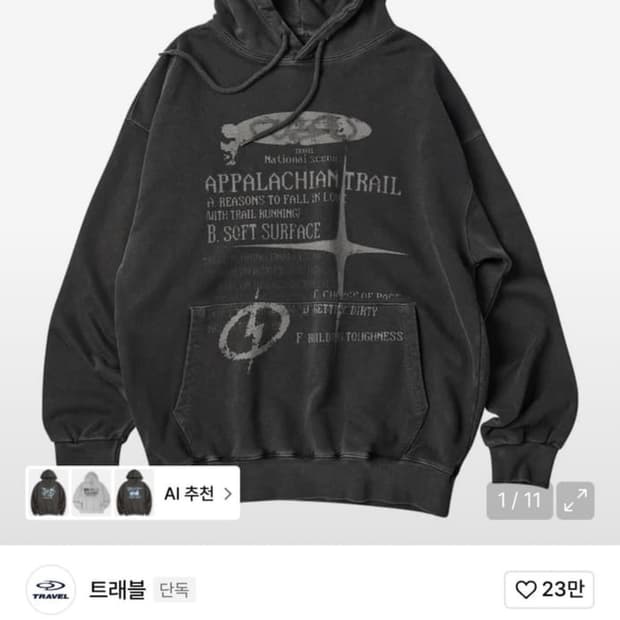 트래블 피그먼트 후드티