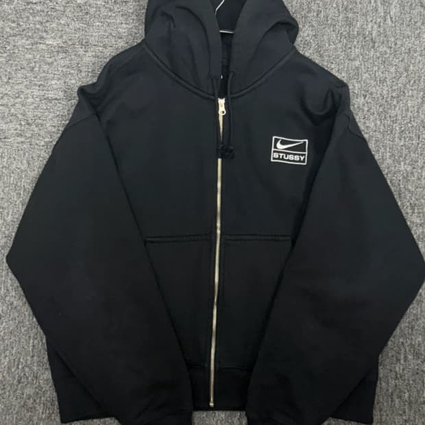 나이키x스투시 후드집업 블랙 M