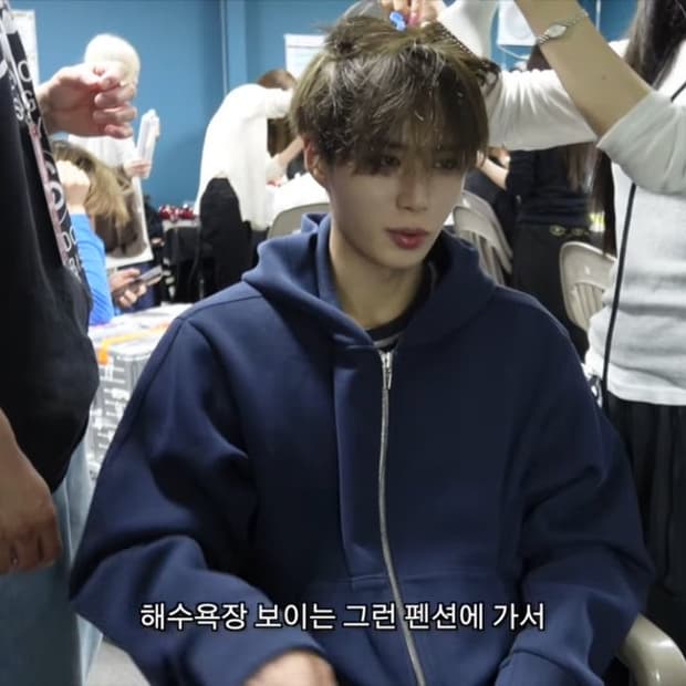 렉토 로고 디테일 후드 후디 집업 네이비