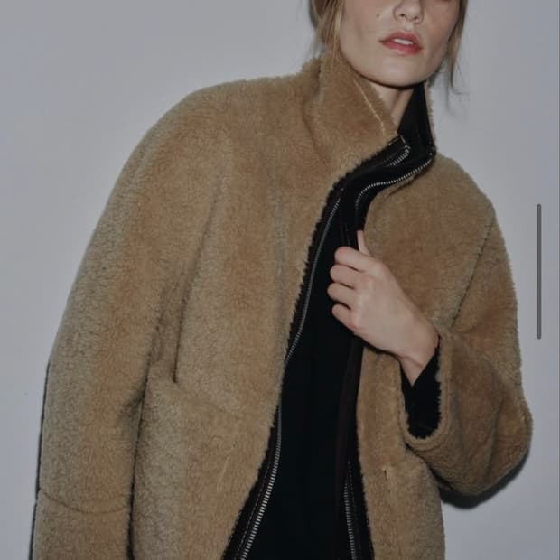 ZARA 자라 에코 시어링 무스탕 자켓 베이지 M