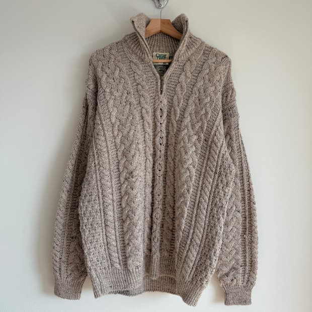 ARAN 헤비울 하프집업 니트(IRELAND)