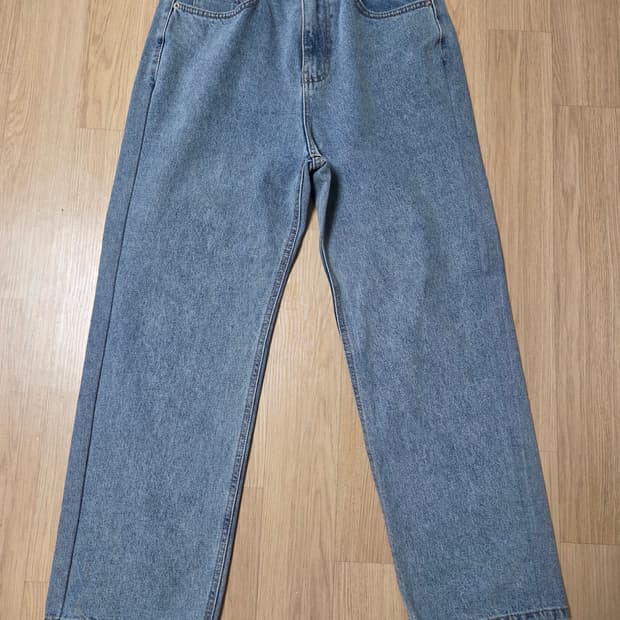 와르  M224 뉴 와이드 데님 팬츠 연청 short기장 s