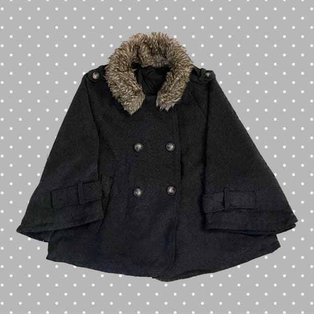 빈티지 더플 케이프 코트