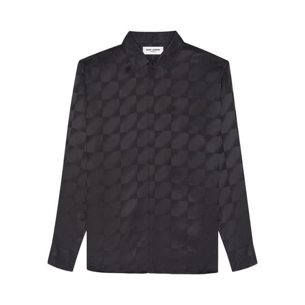 [스키즈 현진님 착용] 생로랑 22SS 실크 체커 셔츠