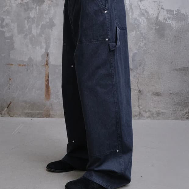 다이브인 워시드 카펜터 더블니 팬츠 차콜 1사이즈