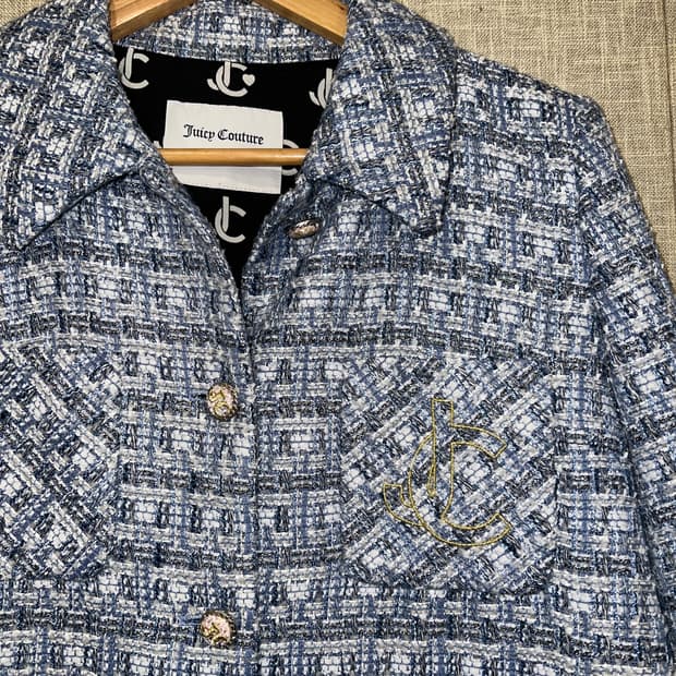 쥬시꾸뛰르 트위드 자켓 66 M 블루