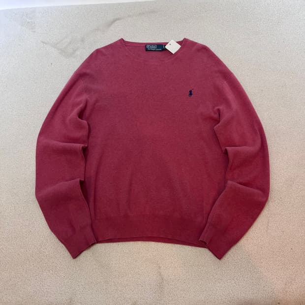 100 폴로랄프로렌 피마코튼 핑크 니트