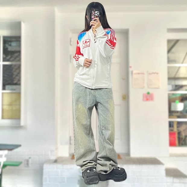 아디다스 3포일 타이다이 슈퍼스타 트랙탑 
