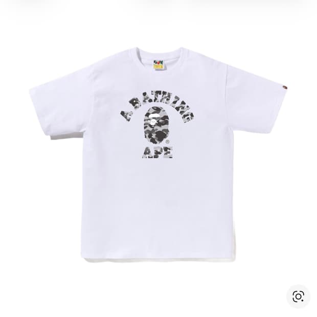 새상품) 베이프 퍼스트 카모 컬리지 티셔츠 화이트 그레이