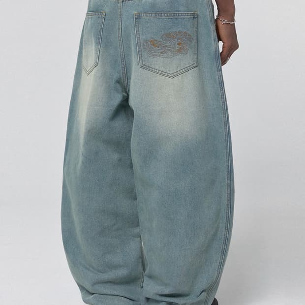 스웨이드 데님팬츠