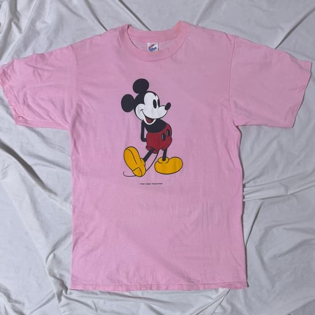 90s usa 디즈니 미키마우스 티셔츠 컴드 코튼