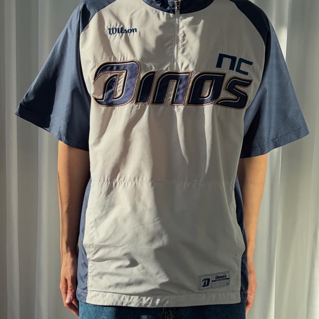 [L-XL]NC다이노스 wilson 하프집업 반팔 바람막이