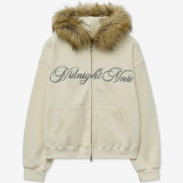 미드나잇무브 hair hood zip up [ivory]