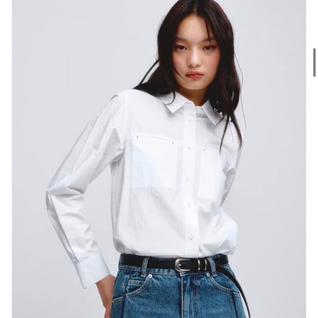 구호플러스 Essential Big Pocket Shirts White