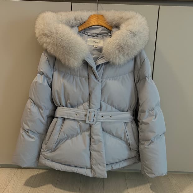 온앤온 거위 구스 폭스퍼 패딩 1사이즈 s 90