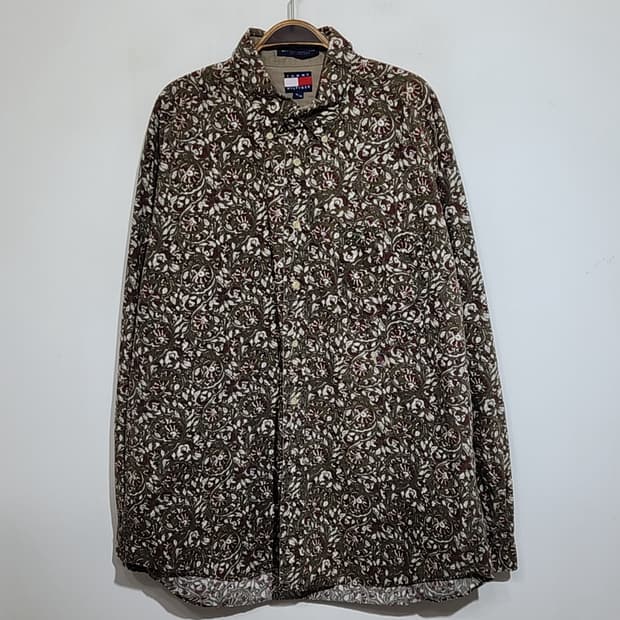 (3XL) 타미힐피거 빅사이즈 셔츠 패턴 남방 토미 포켓 