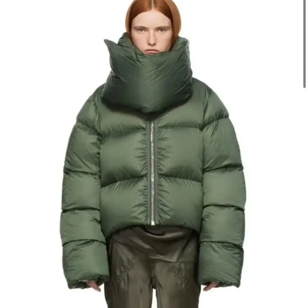 릭오웬스 퍼넬넥 카키