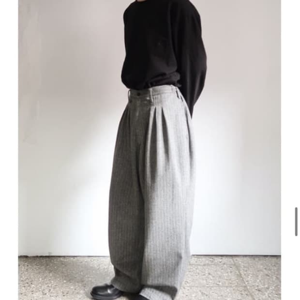 Goi 고이 헤링본 비거 팬츠