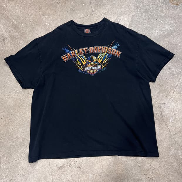 할리데이비슨 이글 플레임 반팔 티셔츠