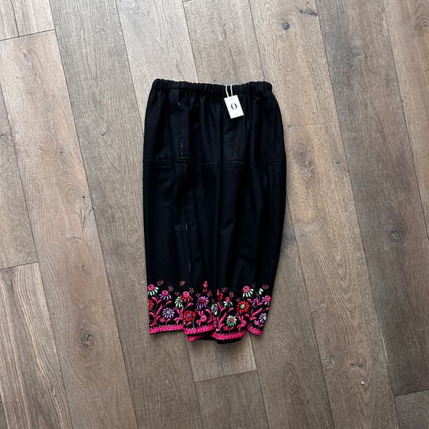 Floral Needlepoint Patchwork Skirt
