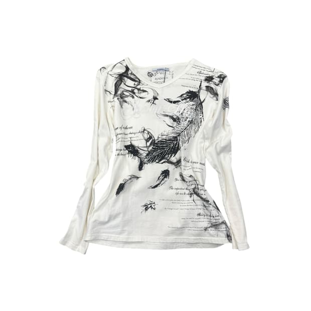 white Y2K lettering top