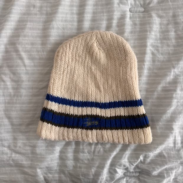 90's STUSSY LINE KNIT BEANIE