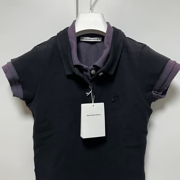 [S,M]알렉산더왕 25ss 슈렁큰 레이어드 폴로 원피스