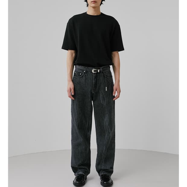 브랜디드 51026 쿠라보 크랙진 청바지 와이드진