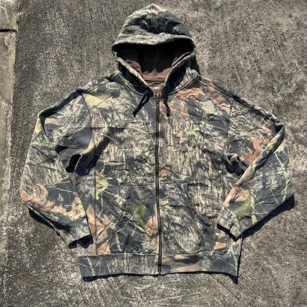 [L] Red Head 리얼트리패턴 후드집업