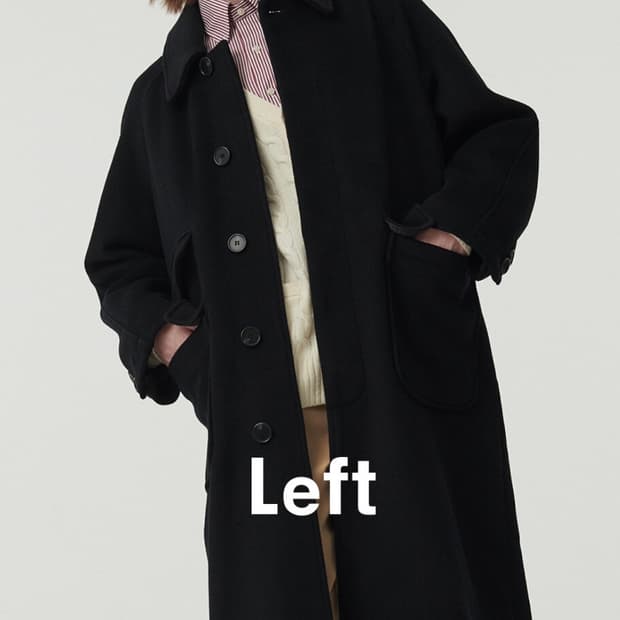 레프트서울 오버사이즈 발마칸 울 코트 블랙 M