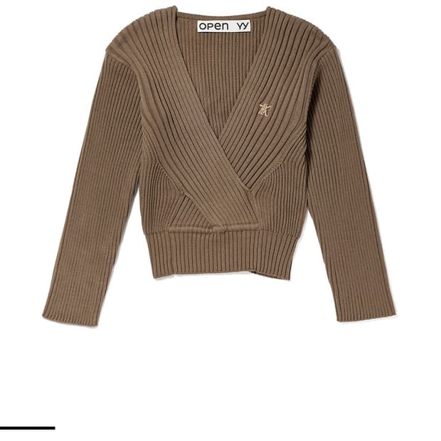 Open yy/CRISS CROSS RIBBED PULLOVER