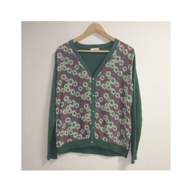 TITICACA 티티카카 그린 플라워 에스닉 가디건
