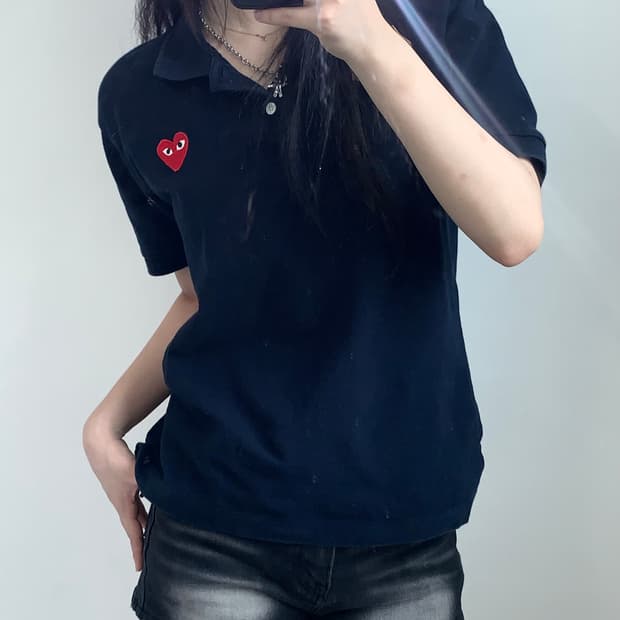 CommeDesGarcons 꼼데가르송 블랙네이비 PK 티