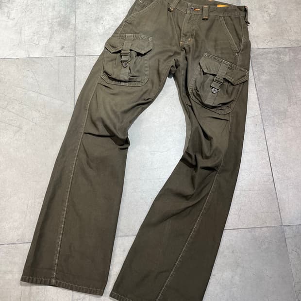 일본 빈티지 Edwin 워크웨어 버클 카고 팬츠