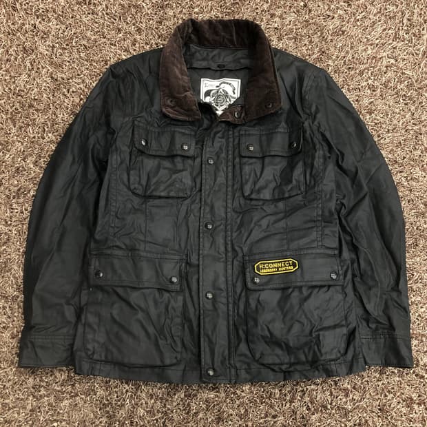 H:Connect 쿼드포켓 헌팅 왁스 자켓